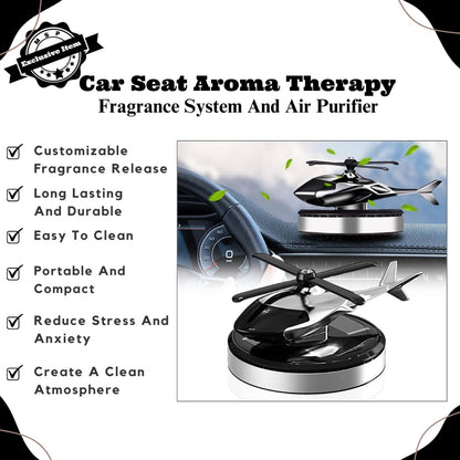 Car Aroma Diffuser Air Freshener Solar Rechargeable Helicopter With Fragrance Bottle
