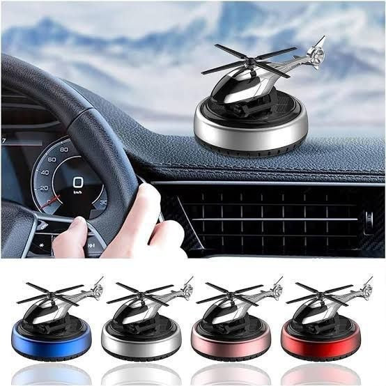 Car Aroma Diffuser Air Freshener Solar Rechargeable Helicopter With Fragrance Bottle